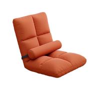 Qectial Fauteuil de Sol Pliant Réglable, Canapé-lit, Fauteuil, Dossier Rembourré, Soutien Lombaire en Flanelle et éponge, Assise Respirante, Convient pour, Orange