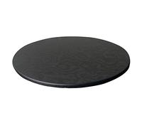 Qectial Nappe Ronde Housse Table Élastique Imperméable Polyester Anti-rayures Protection Surface Décorative pour Salle à Manger Restaurant Mariage Barbecue, noir