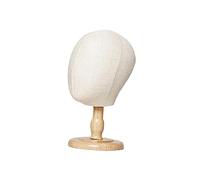 Qectial Support pour Chapeau et Perruque, Tête de Poupée pour Enfant, Stable et avec Base En Bois, Porte-chapeau pour Le Coiffage et Le Séchage, Idéal pour Le, Hauteur totale 31cm