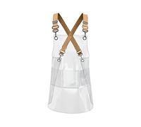 Qectial Tablier de Cuisine pour Griller et Cuire Au Four, Transparent, 60 Cm, Convient Aux Coiffeurs et Aux Cafés, JAUNE
