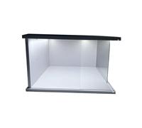 Qectial Vitrine de Garage avec éclairage LED Transparent pour Poupées, Bibelots, Voitures Miniatures, Statues et Blocs de Construction, 1 Couche