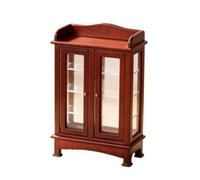 Qectial Vitrine Miniature Porte Vitrée Étagères Rangement Intérieures, Transparent, Armoire Miniature pannea Vitrées, Collectionneurs, Bordeaux