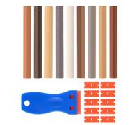 QEDBOJE Kit Réparation Bois | 9 Crayons Cire Multicolores + Outils | Pâte à Bois Rebouchage pour Rayures, Trous & Fissures Meubles, Parquet, Stratifié, Portes.