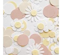 QEDBOJE Lot de 100 confettis décoratifs en forme de marguerite - Décoration de table et d'anniversaire pour fille - Fleurs colorées pour mariage, bricolage, fête de printemps - daisy (Rose)