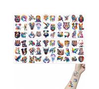 QEDBOJE Tatouages Éphémères Enfant 10 Feuilles, Animaux Aquarelles Non Toxiques, Sûrs pour la Peau Sensible, pour Filles & Garçons, Idéal Fêtes d'Anniversaire & Cadeaux d'Invités.