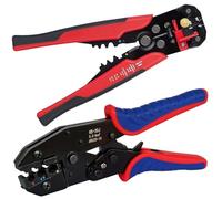 QeeHeng Kit de Pince à sertir à Cliquet et Pince à dénuder, Sertir AWG20-10 0,5-1,5/1,5-2,5/4-6 mm² et dénuder AWG22-10 (0,2~6,0 mm²), pour Connecteurs Cosses Electriques a Sertir