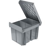 QEENTOE, poubelle intégrée de 30 litres, système de tri des déchets pour meuble de cuisine, collecteur de déchets coulissant avec 2 bacs de 15 litres, coulissement complet sur rails télescopiques, pou
