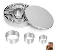 QEEYON 12 PCS Emporte-Pièces Ronds en Acier Inoxydable - Avec Boîte de Rangement, Emporte Pièces Cuisine pour Biscuits Pâtes à Sucre Gâteaux Cookie Cutter