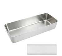 QEEYON Moule à Pain Rectangulaire en Acier Inoxydable, 32,5 x 15 x 6 cm, Passe au Lave-Vaisselle, pour Pain de Viande, Pain aux Bananes, Pain de Viande, Lasagnes, Pain Grillé