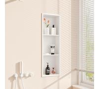 Qeke Niche Douche, Étagère Encastrée Antirouille, 3 Niveaux, 90 CM, Blanc | Acier Inox 304, Étanche, Facile à Nettoyer, Drainage Efficace, Plusieurs Tailles, Grande Capacité, Rangement SDB