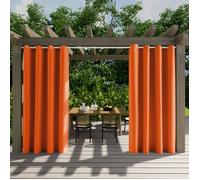 Qelus Rideau d'extérieur Imperméables à oeillets - 132x213cm - Orange - Rideau Pergola Terrasse Isolation thermique pour Jardin