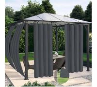 Qelus Rideau Extérieur Imperméables pour Terrasse Jardin 230gsm UV Résistant Thermique Anti Chaleur - Gris foncé - 132x244cm