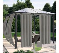 Qelus Rideau Extérieur Imperméables pour Terrasse Jardin Pergola 230gsm UV Résistant Thermique Anti Chaleur - Gris clair -