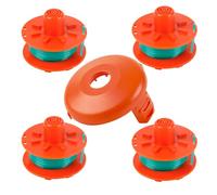 QENETY 5367 Bobine de rechange pour débroussailleuse Gardena Turbo SmallCut article 2404 et 2402, bobine de 2 mm pour débroussailleuse 5367-20, avec couvercle 5329-20 (4 bobines + 1 couverture)