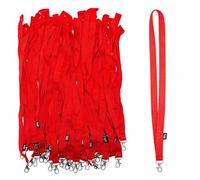 QENTANOVA 50 cordons recyclés pour badges d'accréditation, porte-cartes d'identité suspendus, porte-badge avec ruban tour de cou porte badge tour de cou cordon (Rouge)