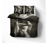 QEODAH Parure de Lit 220x240 Femme Nue - Housse de Couette 2 Personnes Motif Femme Sexy, Ensemble de Literie Imprimée en Microfibre Douce avec Fermeture éclair, 2 taies d'oreiller 65x65 cm