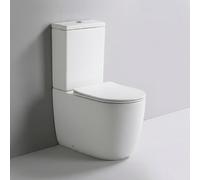 QeramiQ Dely Swirl WC au sol - sans rebord de rinçage - système de chasse geberit - abattant slim - blanc mat SW1574313/SW1574315/SW1000766