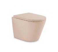 QeramiQ Dely WC suspendu - 36.3x51.7cm - à fond creux - sans bride - avec abattant 35mm softclose - beige SW1000764/SW1000771
