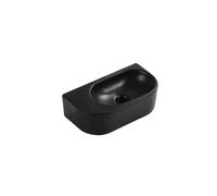 QeramiQ Pure Lave-mains - 40x22x12cm - Lisse - demi-rond - sans trou de robinet - Céramique - Noir mat 8716LMB(NF)