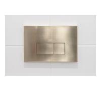 QeramiQ Push Plaque de commande en métal - pour réservoir encastré Geberit UP320 - double chasse - boutons rectangulaires - métal - laiton brossé (or) SW706201