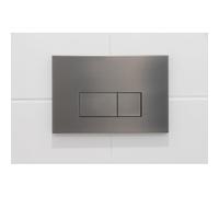 QeramiQ Push Plaque de commande métal - pour réservoir encastré Geberit UP320 - double chasse - boutons rectangulaires - métal gunmetal SW706199