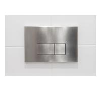 QeramiQ Push Plaque de commande métal - pour réservoir encastré Geberit UP320 - double chasse - boutons rectangulaires - métal inox