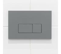 QeramiQ Push Plaque de commande - pour réservoir encastré Geberit UP320 - double chasse - boutons rectangulaires - plastique gris clair