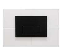 QeramiQ Push Plaque de commande - pour réservoir encastré Geberit UP320 - double chasse - boutons rectangulaires - métal noir mat