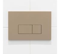 QeramiQ Push Plaque de commande - pour réservoir encastré Geberit UP320 - double chasse - boutons rectangulaires - plastique taupe