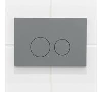 QeramiQ Push Plaque de commande - pour réservoir encastré Geberit UP320 - double chasse - boutons ronds - plastique gris clair