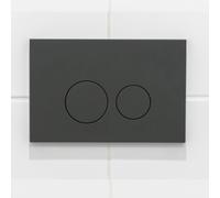 QeramiQ Push Plaque de commande - pour réservoir encastré Geberit UP320 - double chasse - boutons ronds - plastique - anthracite mat