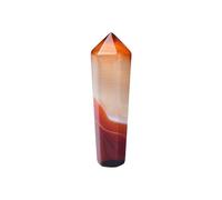 QEUOPGFD Ornements en Cristal 1PC cornaline Naturelle Colonne hexagonale Sardonyx Cristal Point Rouge Agate méditation guérison Pierre Tour minéral décoration de la Maison Beau Cristal