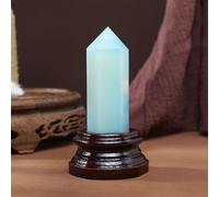 QEUOPGFD Ornements en Cristal Magique en Cristal, améthyste, Quartz Rose, Ornements de Colonne hexagonale avec Base en Bois Beau Cristal(Opalite)