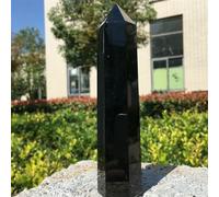QEUOPGFD Ornements en Cristal Obsidienne Noire Naturelle Hexagon Point Poli à la Main Chakra guérison Cristal Colonne Pierre minérale Tour décoration Artisanat Beau Cristal(60-70mm)