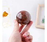 QEUOPGFD Ornements en Cristal Pierre Naturelle Colle Rouge Fleur Boule de Cristal Collection spécimen décoration de la Maison Beau Cristal(4-4.5cm)