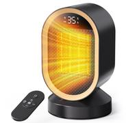 QEXREED Chauffage d'appoint Radiateur électrique PTC 1500 W Mode ECO | 4 modes, chauffage rapide, thermostat, minuterie 24h, télécommande, sécurité anti-chute et surchauffe pour utilisation en