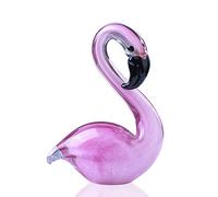 QFkris Figurines flamant rose en verre soufflé à la main, sculpture de flamant rose en verre, souvenir de décoration d'intérieur pour maman et femme