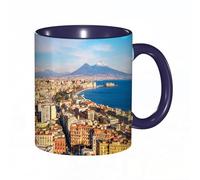QFSDGY Tasse à Café | Tasse Céramique Fine | Cadeau Original | 330ml | Mug avec Anse | Cadeau Original pour Homme et Femme | Italie, vue panoramique de Positano, Amalfi, Naples, village fleuri, coût