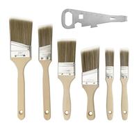 QGGTQG Set de Pinceaux à Peinture 7 Pièces - Pinceaux de Qualité Supérieure 25mm 38mm 50mm 64mm - Pinceaux Plats, Pinceaux d'Angle et Pinceaux en Bois avec Manche en Bois - Ensemble de Pinceaux avec
