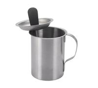 QHa797 Ensemble de canette et brosse à badigeonner multifonction en acier inoxydable avec brosses à mariner, pour barbecue et cuisine Argenté 15,5 cm