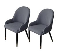 QHDXL Couverture De Chaise avec Accoudoir Housse De Chaise Salle A Manger Extensible Scandinave 1/2/4 Pieces Housse de Dossier Arc Recouvre De Fauteuil Salon Lavable pour Bureau,Mariage, 2PCS