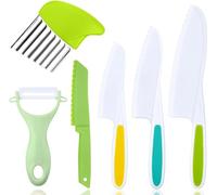 QHFalashbuy Couteaux de Cuisine pour Enfants,6 Pièces Sécurité pour Enfants Couteaux à Légumes en Plastique pour Couper la Cuisson des Fruits Des Légumes