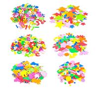 QHFlashbuy Gommettes Enfants en Mousse,730 Pack Autocollants 3D Stickers Lettres en Mousse pour Scrapbooking Loisirs Créatifs,Lettres,Numéro,Étoile,Fleur,Forme Géométrique,Insectes