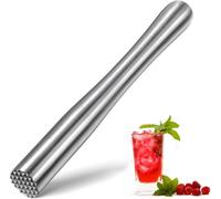 QHFlashbuy Pilon à Glace,Pilon à Cocktail en Acier Inoxydable,Cocktail pour Citron Vert,Pilon à Cocktail De Bar pour Concasser des Glaçons Mojito Cuisine Bar Restaurant,Glace