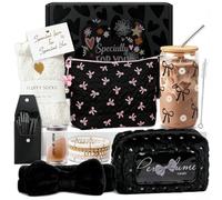 QHHENTOO Cadeau d'anniversaire pour fille de 9, 10, 11, 12, 13, 14, 15, 16, 17, 18 ans, avec trousse de maquillage, verre, chaussettes, bandeau, pinceaux, idée cadeau pour petite amie, sœur