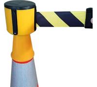 QHLMLL Cône de signalisation rétractable - Bande de signalisation télescopique Murale de 5 m, Ruban de barrière pour la Gestion du trafic, la sécurité des piétons, Les événement