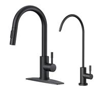 QHQQXN Ensemble Robinet de Cuisine et Filtre à Eau, Robinet d'évier Traditionnel en Acier Inoxydable avec Robinet d'eau Potable, Compatible avec Osmose Inverse, système de Filtration d'eau