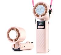 QHQQXN Feng Shui, Ventilateur Turbo Portable avec Refroidissement par Glace, Vitesse Continue de 100 Niveaux, Mini Ventilateur Rechargeable avec Mousqueton, Ventilateur Personnel pour