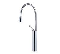 QHQQXN Robinet de lavabo de Salle de Bain à Arc élevé, pivotant à 360°, mélangeur d'eau Chaude Froide, Finition en Laiton Noir Chrome, gastronomique élégant, élégant, Chine