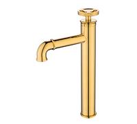 QHQQXN Robinet de lavabo de Salle de Bain Industriel en Laiton, mitigeur de lavabo, Robinet de lavabo de Salle de Bain monotrou à Une poignée de Roue, Robinet de lavabo Haut monté sur Le Pont, Noir